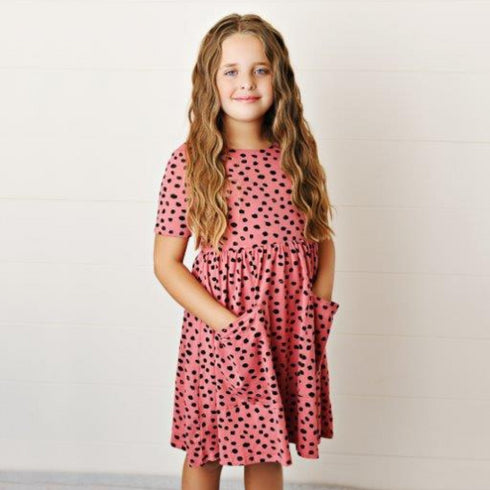 Spotted Salmon Twirl Dress